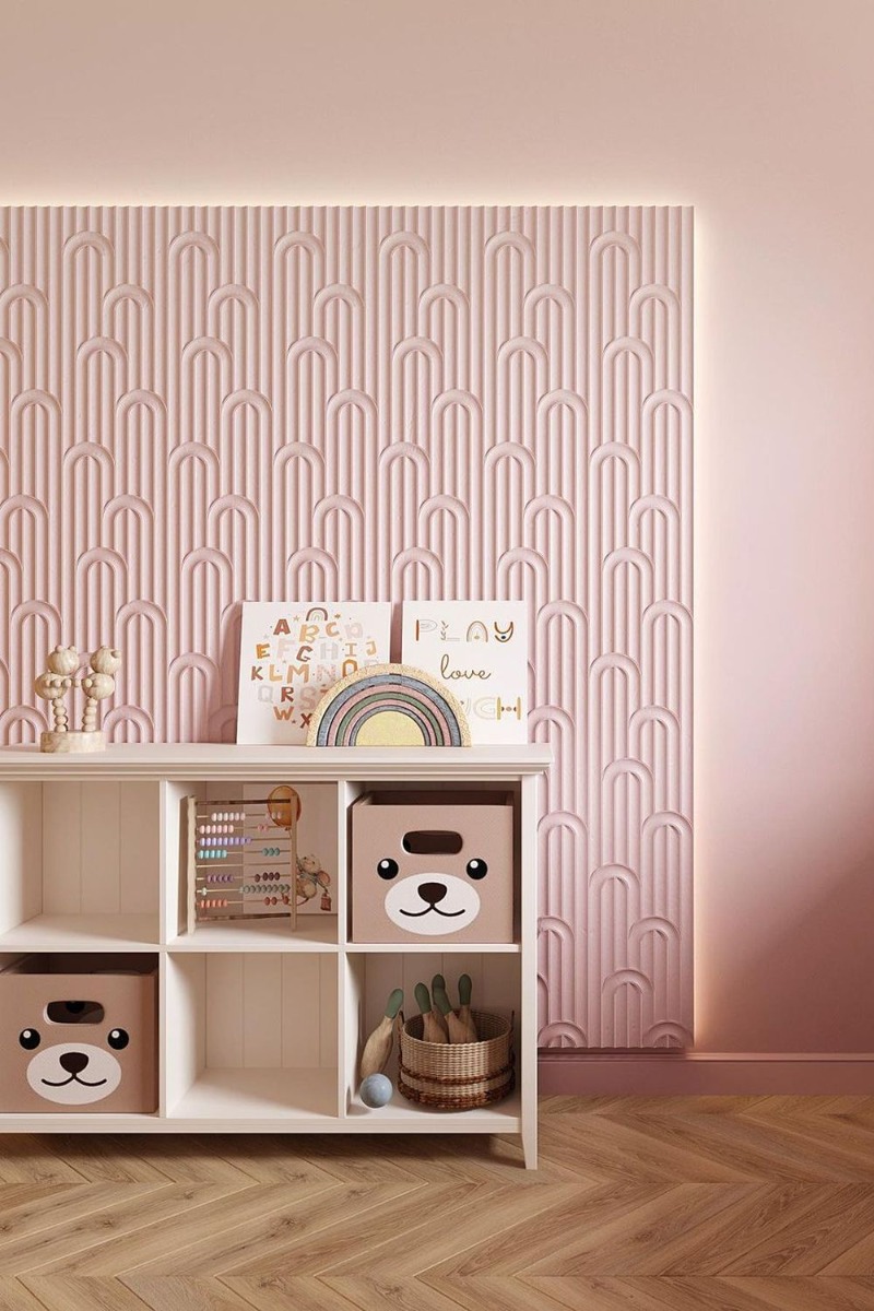 Стеновая панель в детской вместо обоев