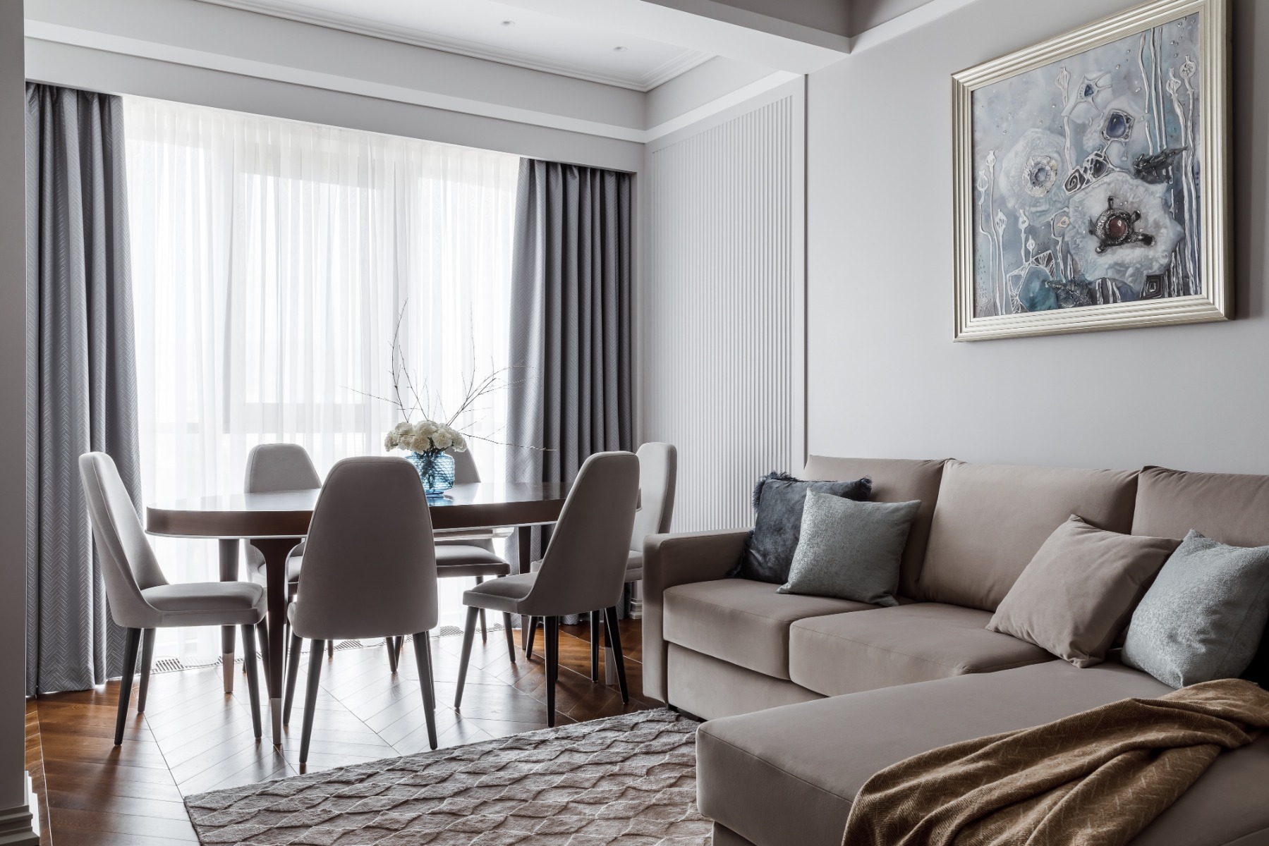 Зонирование помещений с рифлеными панелями Orac